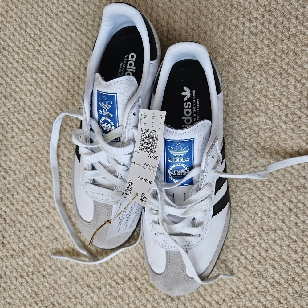 NWT white adidas sambas!